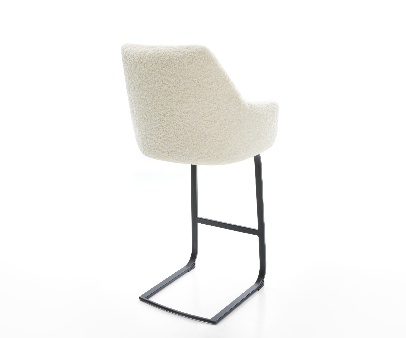 Barová židle Alja-Flex plyšová látka béžová konzolová podnož plochá kov černá taštičkové pružiny - Obrázek 5
