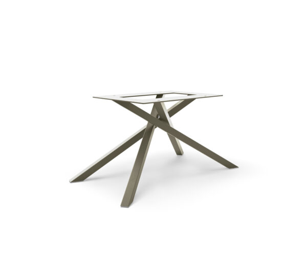 Křížová podnož pravoúhlá kov titanová barva efekt pro desky stolů od 200 cm