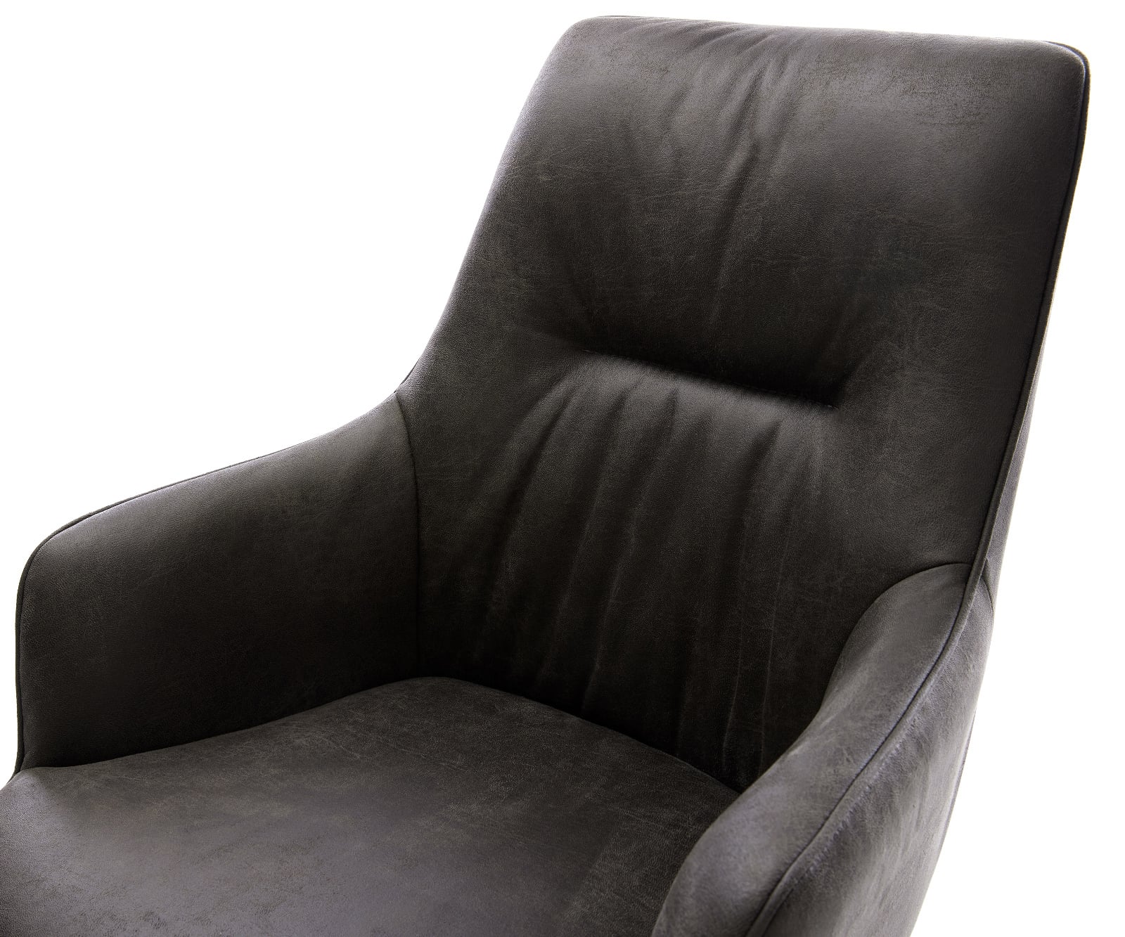 Jídelní židle Zelia-Flex s područkami mikrovlákno antracit vintage křížová podnož široká grafitová 360° otočná houpací funkce taštičkové pružiny - Obrázek 4