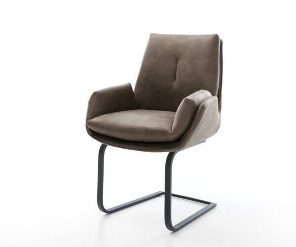 Jídelní židle Clea-Flex mikrovlákno taupe vintage jídelní židle plochá černá