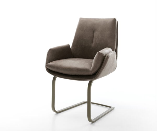 Jídelní židle Clea-Flex mikrovlákno taupe vintage jídelní židle plochý titanová barva