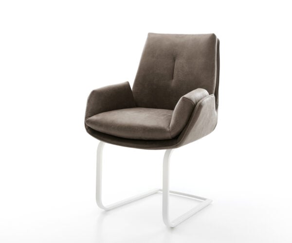 Jídelní židle Clea-Flex mikrovlákno taupe vintage jídelní židle plochá bílá