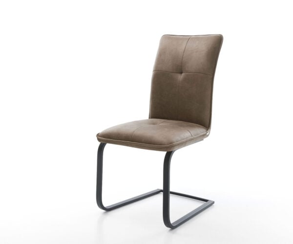 Jídelní židle Maddy-Flex mikrovlákno taupe vintage plochá jídelní židle černá