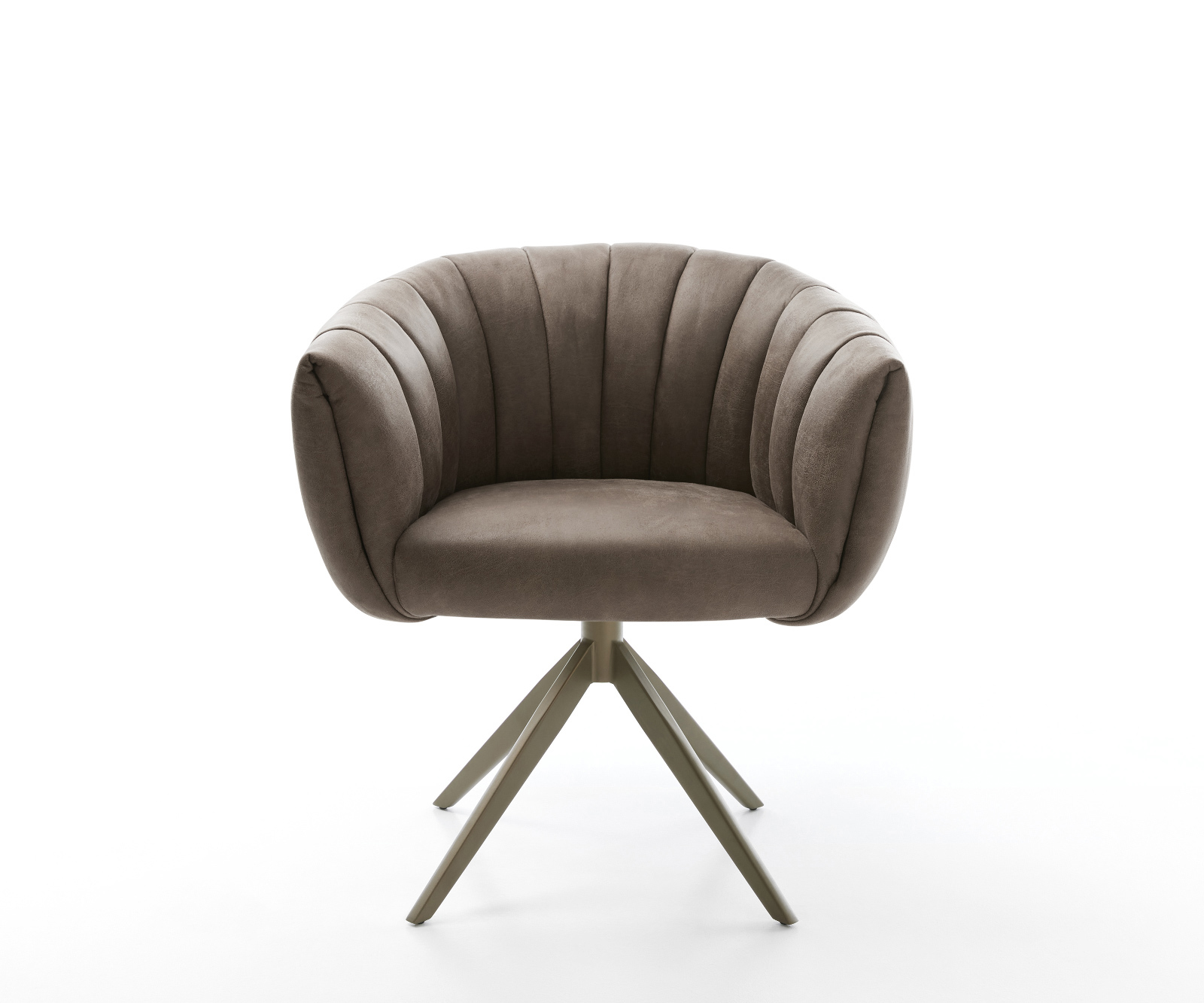 Jedálenská stolička Jada-Flex mikrovlákno taupe vintage krížová podstava široká titánová farba 360° otočná hojdacia funkcia vrecková pružina - Image 2