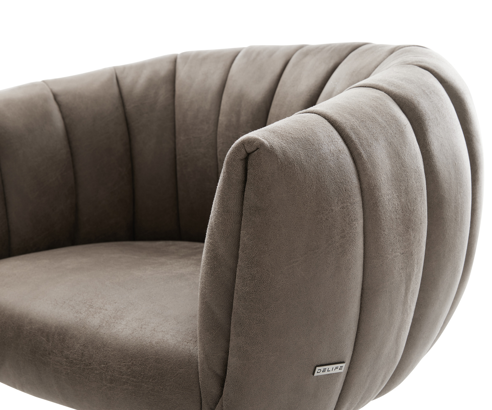 Jedálenská stolička Jada-Flex mikrovlákno taupe vintage krížová podstava čierna 360° otočný hojdacia funkcia vrecková pružina - Image 4