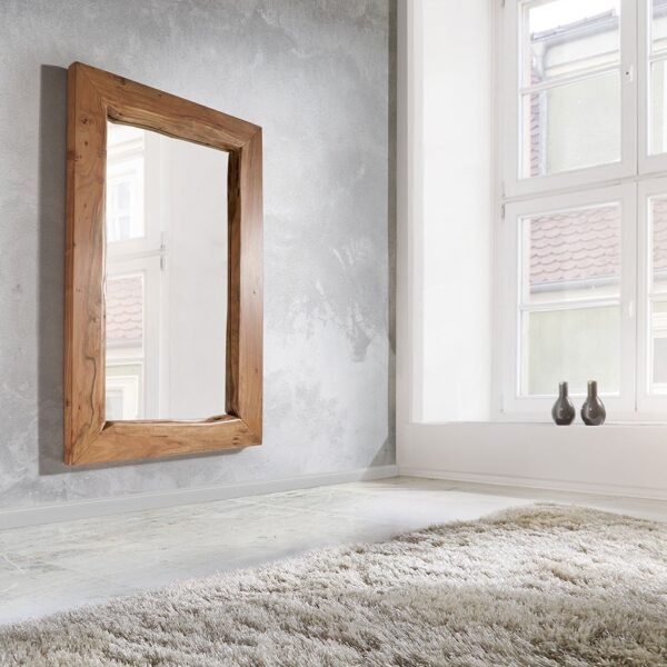 Nástěnné zrcadlo Live Edge 135×85 cm přírodní akácie nepravidelná hrana
