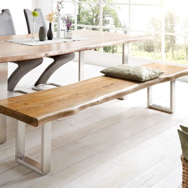 Deska lavice Live Edge nepravidelná hrana 255x40x5 přírodní akácie