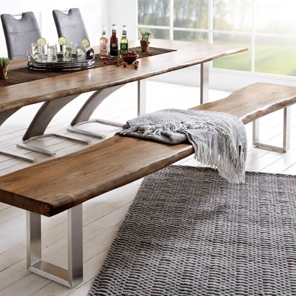 Deska lavice Live Edge nepravidelná hrana 255x40x5 hnědá akácie