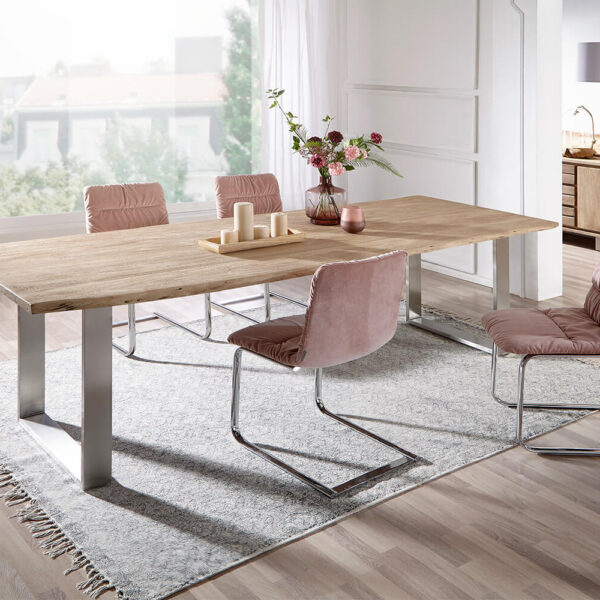 Stolová deska Edge 260×100 cm akácie champagne