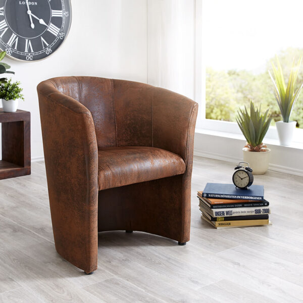 Koktejlové křeslo Pieder Hnědá Lounge Upholstered Antique Look