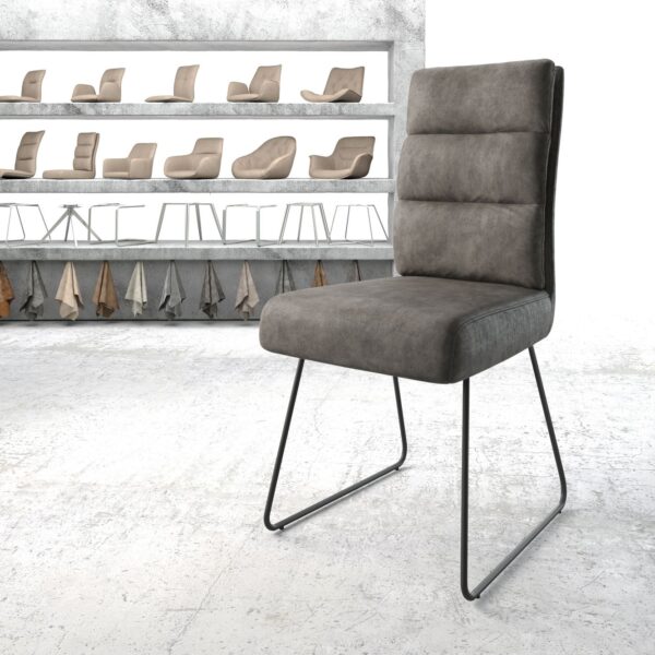 Jídelní židle Pela-Flex Anthracite Vintage Skid Rám Černá