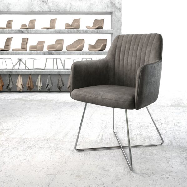 Křeslo Greg-Flex Anthracite Vintage X-rám nerezová ocel