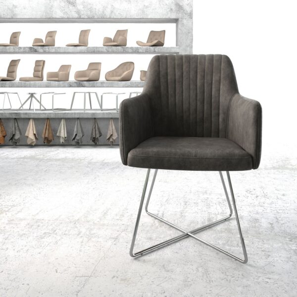 Křeslo Greg-Flex Anthracite Vintage X-rám nerezová ocel