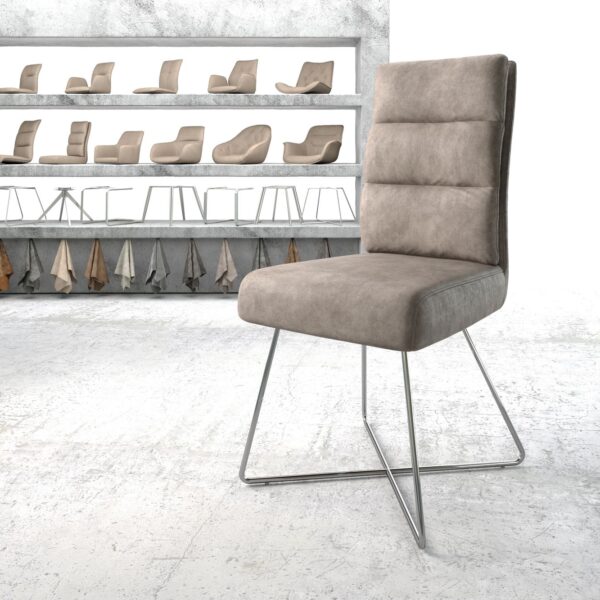 Jídelní židle Pela-Flex Taupe Vintage X-rám nerezová ocel