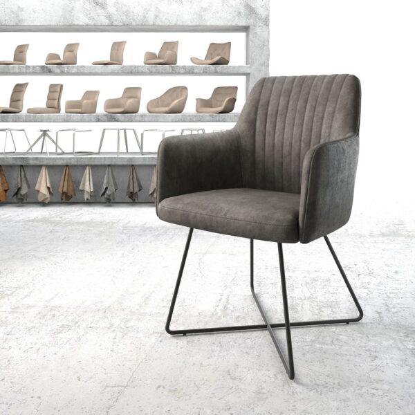 Křeslo Greg-Flex Anthracite Vintage X-Rám Černá