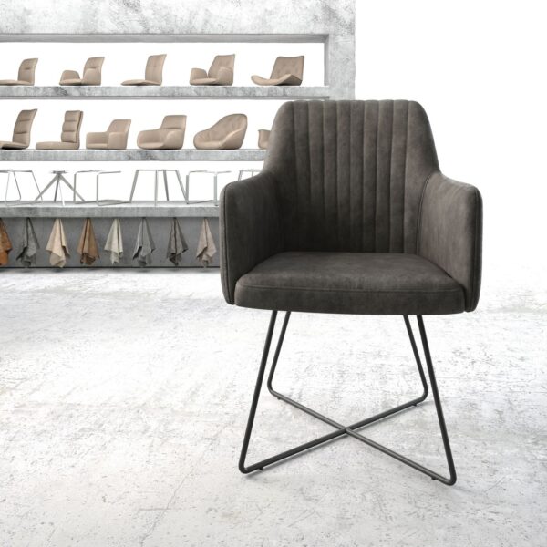 Křeslo Greg-Flex Anthracite Vintage X-Rám Černá