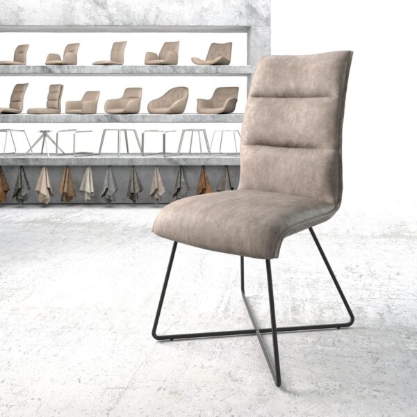 Jídelní židle Xantus-Flex Taupe Vintage X-Rám Černá