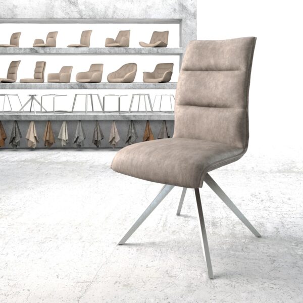 Otočná židle Xantus-Flex Taupe Vintage Křížový rám lemovaný nerezovou ocelí