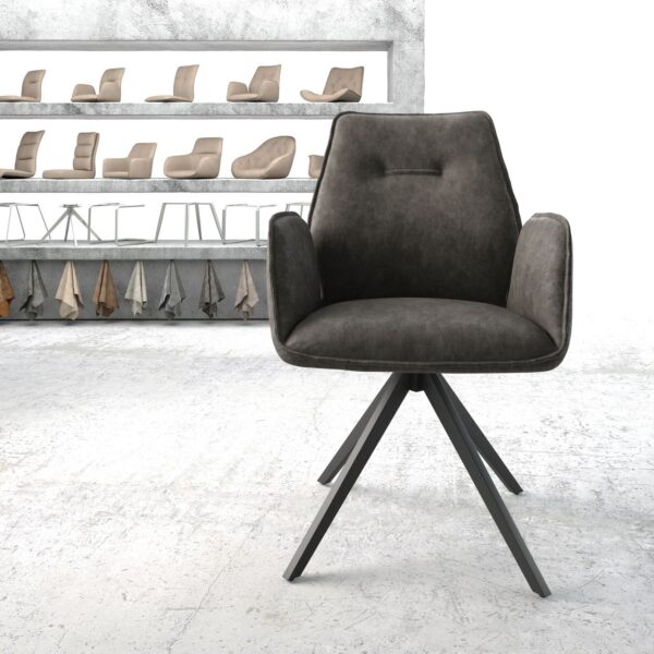 Otočná židle Zoa-Flex Anthracite Vintage Cross Rám Edged Černá