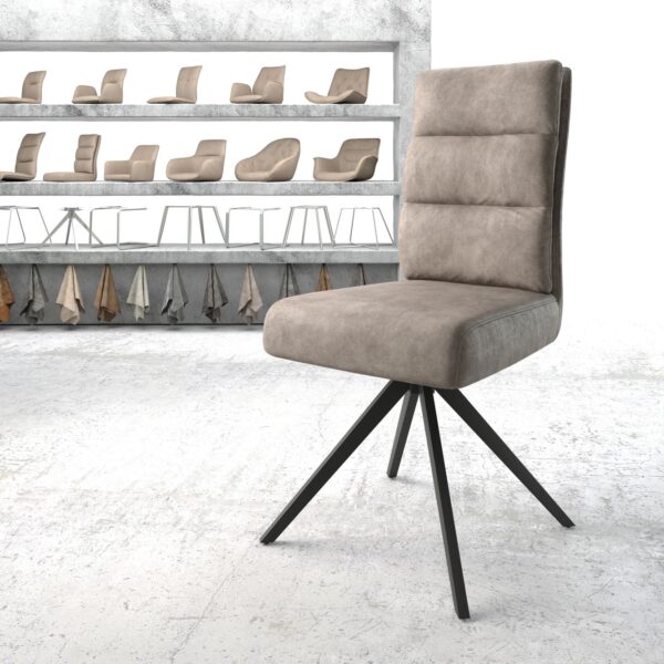 Otočná židle Pela-Flex Taupe Vintage Cross Rám angular Černá