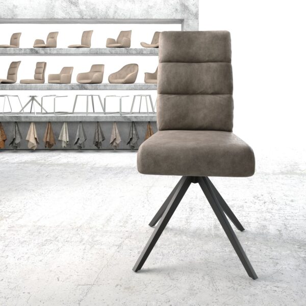 Otočná židle Pela-Flex Taupe Vintage Cross Rám angular Černá