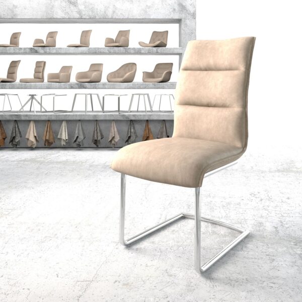 Jídelní židle Xantus-Flex Béžová Vintage Cantilever Round chromovaná