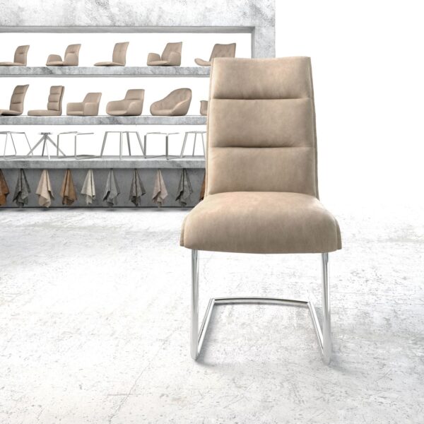 Jídelní židle Xantus-Flex Béžová Vintage Cantilever Round chromovaná