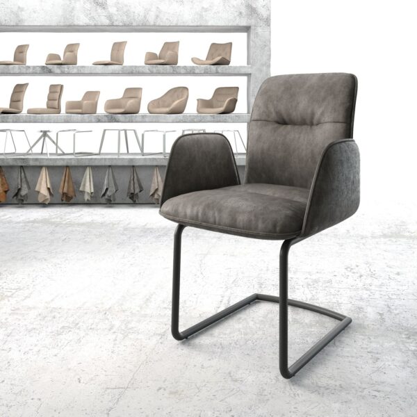 Křeslo Vinja-Flex Anthracite Vintage Cantilever Round Černá