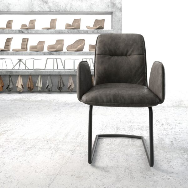 Křeslo Vinja-Flex Anthracite Vintage Cantilever Round Černá