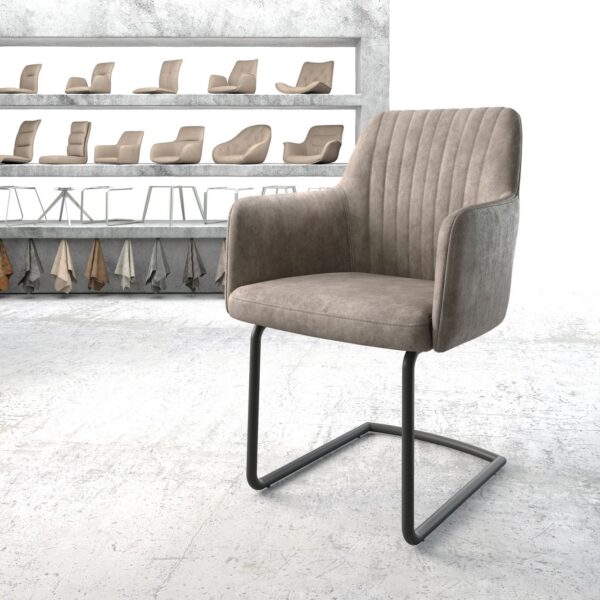 Křeslo Greg-Flex Taupe Vintage Cantilever Round Černá