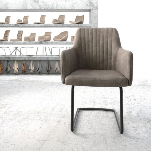 Křeslo Greg-Flex Taupe Vintage Cantilever Round Černá