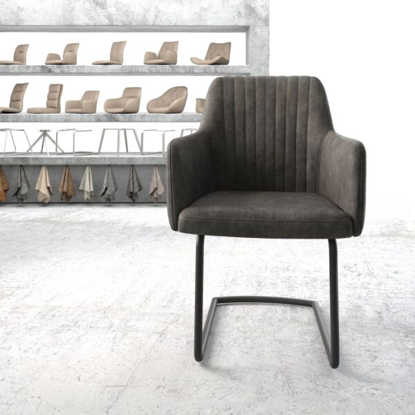 Křeslo Greg-Flex Anthracite Vintage Cantilever Round Černá