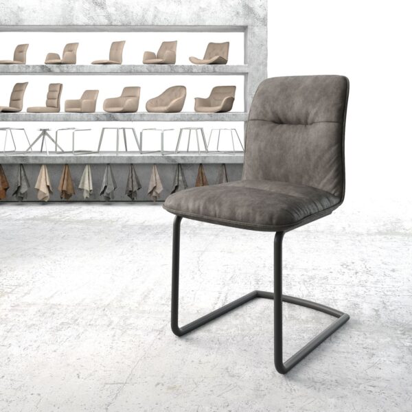 Jídelní židle Vinjo-Flex Anthracite Vintage Cantilever Round Černá