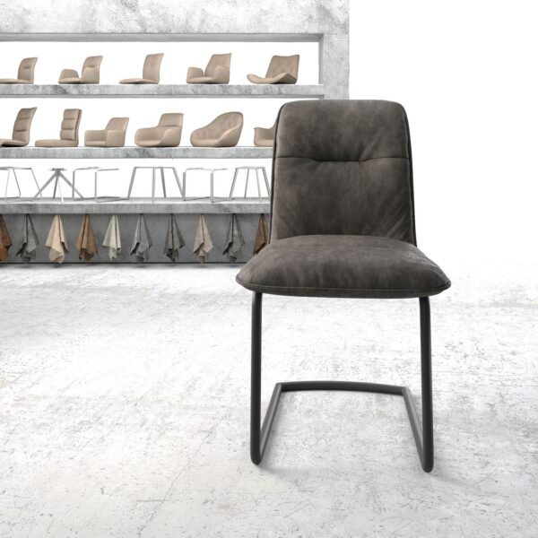 Jídelní židle Vinjo-Flex Anthracite Vintage Cantilever Round Černá