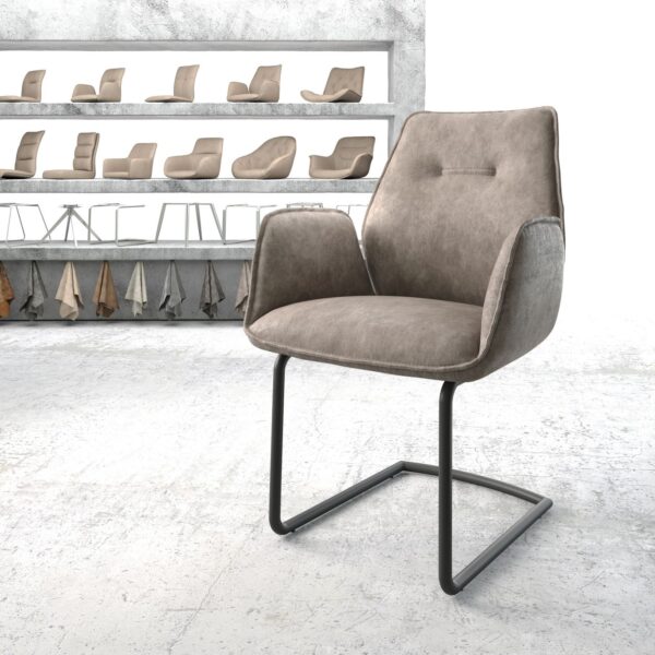 Křeslo Zoa-Flex Taupe Vintage Cantilever Round Černá