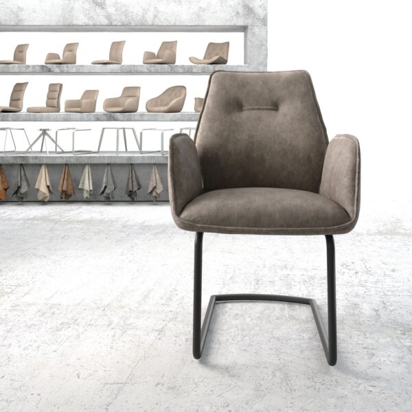 Křeslo Zoa-Flex Taupe Vintage Cantilever Round Černá