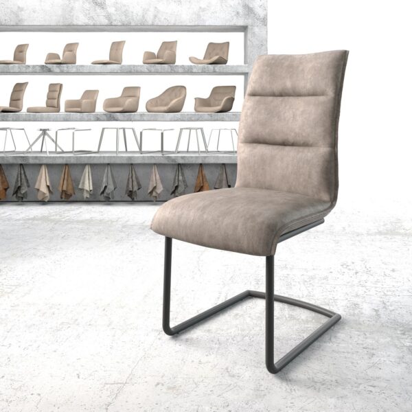 Jídelní židle Xantus-Flex Taupe Vintage Cantilever Round Černá