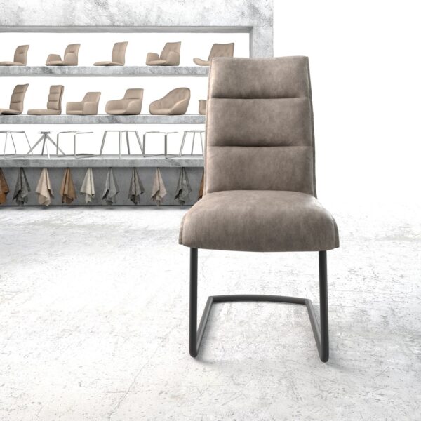 Jídelní židle Xantus-Flex Taupe Vintage Cantilever Round Černá