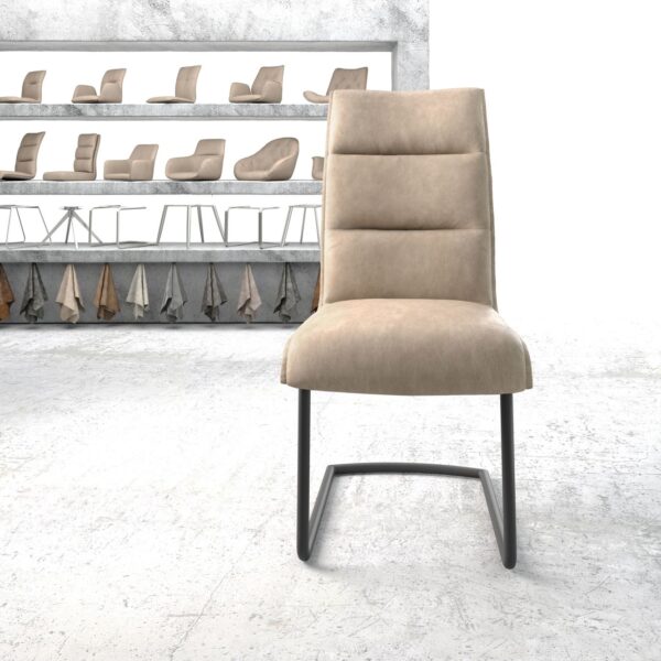 Jídelní židle Xantus-Flex Béžová Vintage Cantilever Round Černá