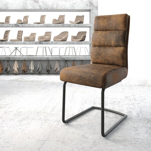 Jídelní židle Pela-Flex Hnědá Vintage Cantilever Round Černá