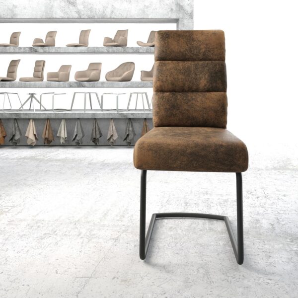 Jídelní židle Pela-Flex Hnědá Vintage Cantilever Round Černá
