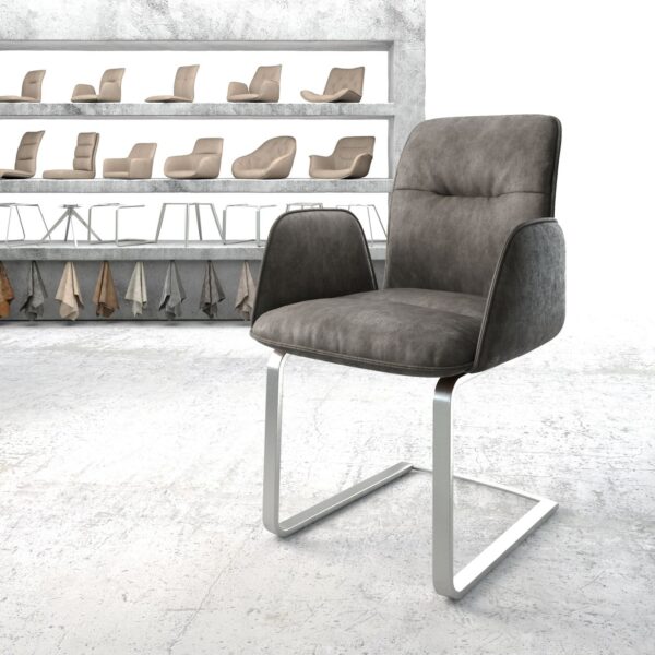 Křeslo Vinja-Flex Anthracite Vintage Cantilever Flat Nerezová Ocel