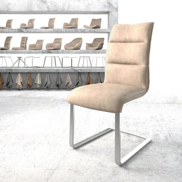 Jídelní židle Xantus-Flex Béžová Vintage Cantilever Flat Nerezová Ocel