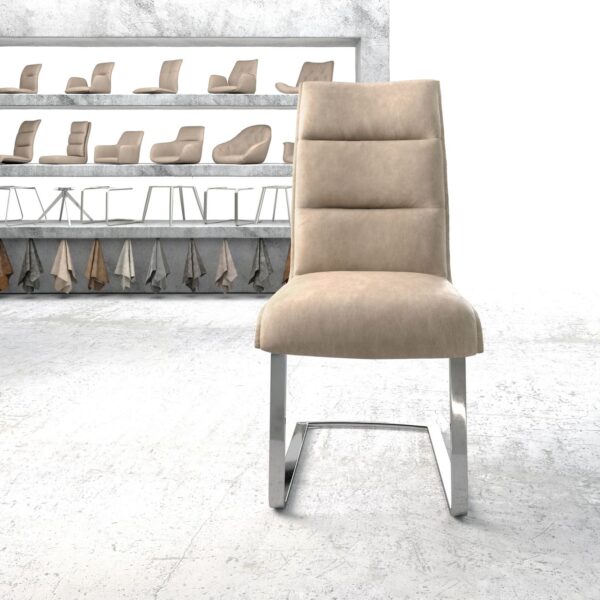 Jídelní židle Xantus-Flex Béžová Vintage Cantilever Flat Chrome Plated
