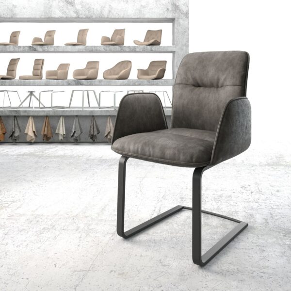 Křeslo Vinja-Flex Anthracite Vintage Cantilever Flat Černá