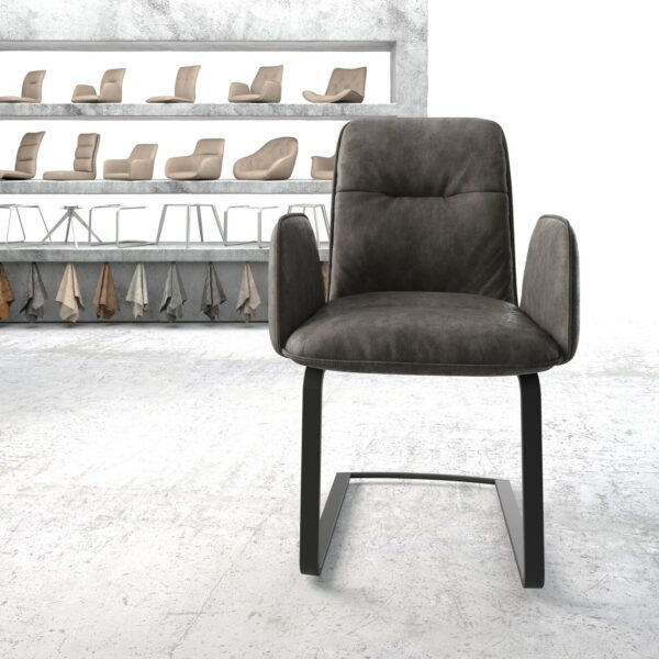 Křeslo Vinja-Flex Anthracite Vintage Cantilever Flat Černá
