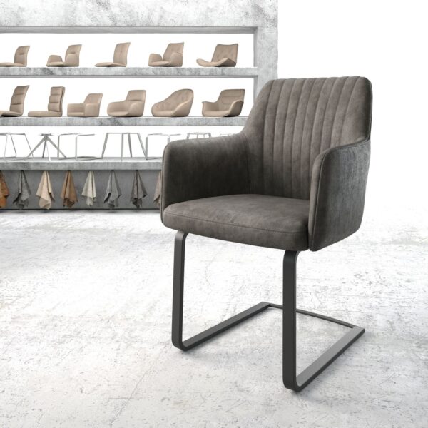 Křeslo Greg-Flex Anthracite Vintage Cantilever Flat Černá
