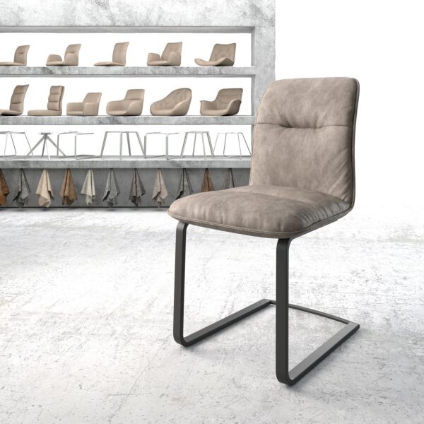 Jídelní židle Vinjo-Flex Taupe Vintage Cantilever Flat Černá