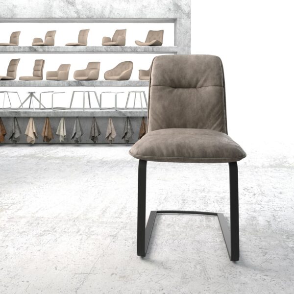 Jídelní židle Vinjo-Flex Taupe Vintage Cantilever Flat Černá