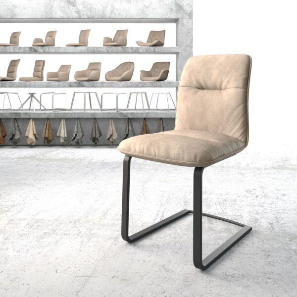 Jídelní židle Vinjo-Flex Béžová Vintage Cantilever Flat Černá
